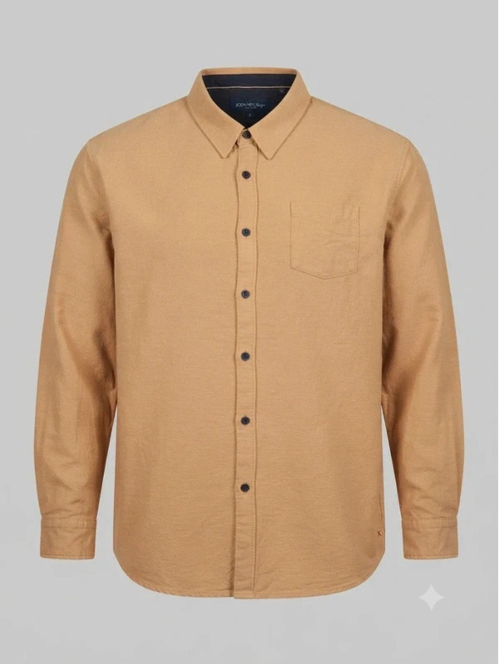 Jachs New York Men's 3XL Camel Long Sleeve Button Down Flannel Shirt NWT